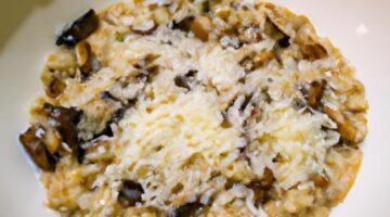 Risotto s houbami and parmazánem