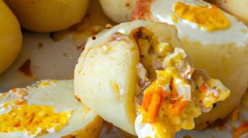 Houskový knedlík s vaječnou náplní