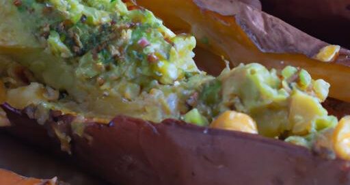 Pečená batáty s avokádem