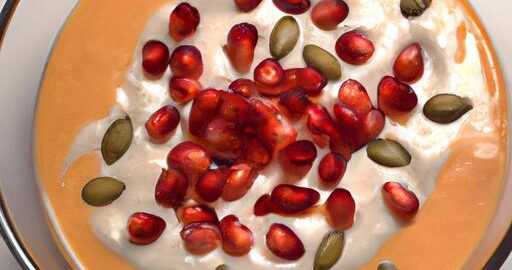 Dýňový krém s granátovými semínky