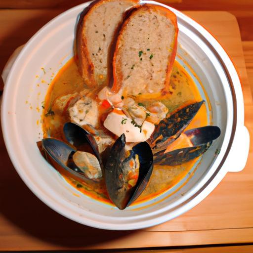 Bouillabaisse s čerstvým pečivem