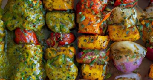 Grilované zeleninové špízy s bylinkovým dipem