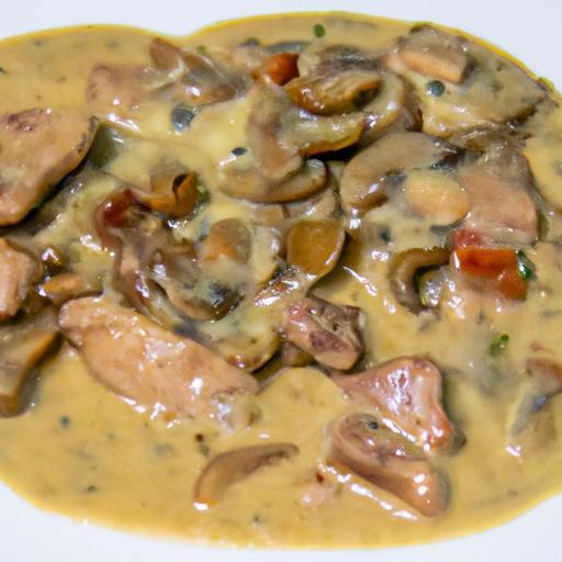 Vepřové ragú s hříbky a smetanou