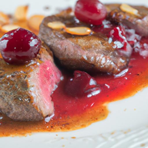 Hovězí s brusinkovou omáčkou a karamelem