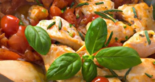 Kuře s rajčaty a bazalkou