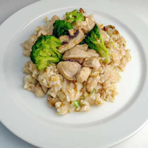 Kuřecí rizoto s houbami a brokolicí