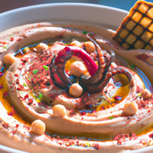 Hummus s chobotnicí a paprikou