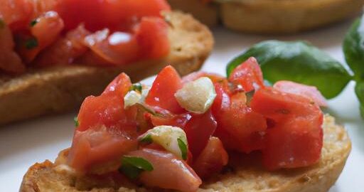 Česneková bruschetta s rajčaty a bazalkou