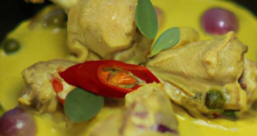 Green curry s kuřecím masem