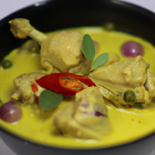 Green curry s kuřecím masem