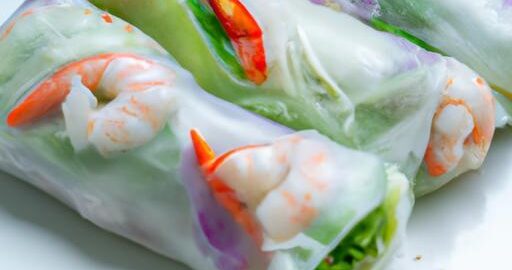 Rice paper rolls with shrimp