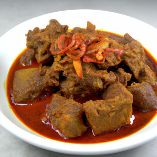 Indonéský guláš rendang z hovězí