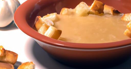 Hrněný cibulový polévka s krutony