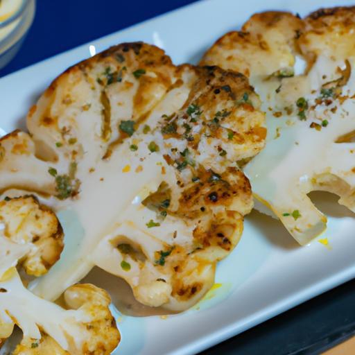 Květákové steaky s česnekovou marinádou