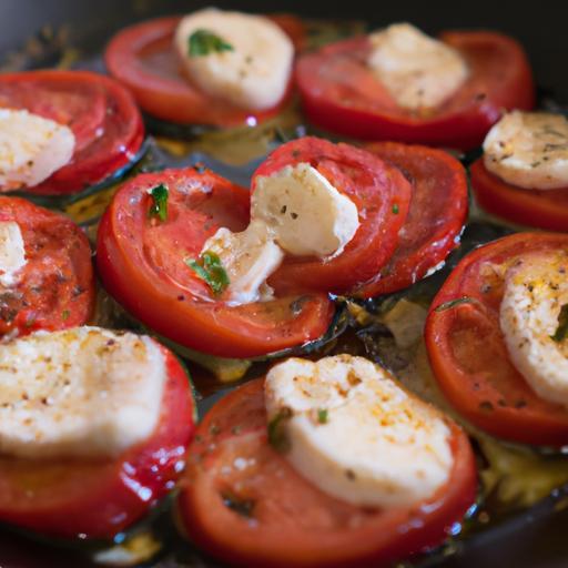Smažená rajčata s mozzarellou a bazalkou