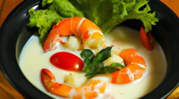 Indonéská kokosová polévka s krevetami