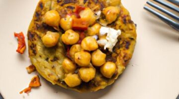 Rýžová placka s cizrnou a chlebem