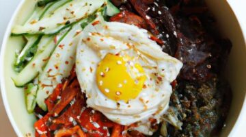 Bibimbap s různou zeleninou