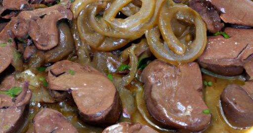 Pochoutka z kuřecích jater s cibulkou