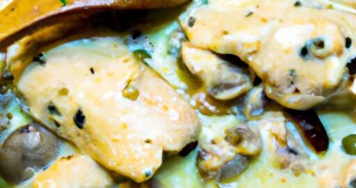 Kuřecí hříbková omáčka s kapary