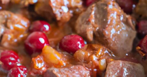 Masový guláš s bobulemi, česnekem