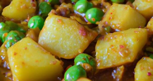 Pikantní bramborový karí s hráškem