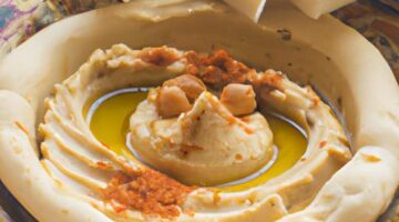 Arabský hummus s pečivem