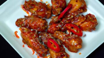 Korejské kuřecí křídla s kimči