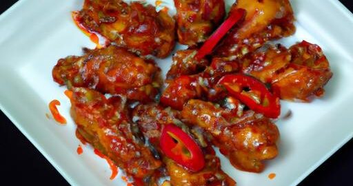 Korejské kuřecí křídla s kimči