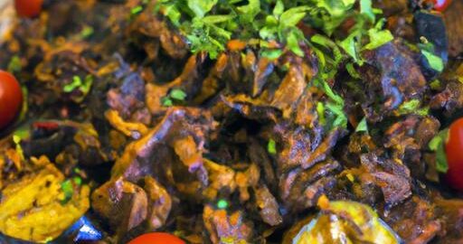 Jehněčí s baklazánem a rajčaty