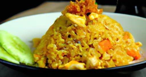 Indonéské nasi goreng s kuřecím masem