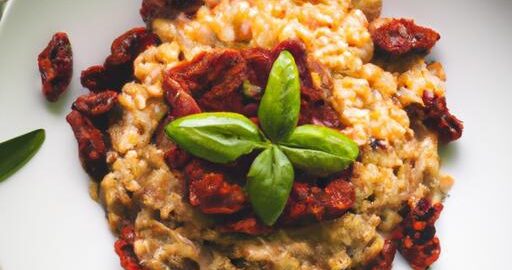 Risotto se sušenými rajčaty a bazalkou