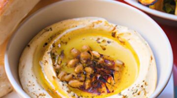 Hummus s grilovaným kozím sýrem