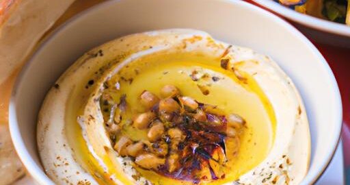 Hummus s grilovaným kozím sýrem