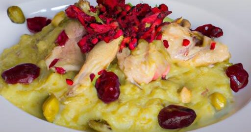 Kuřecí rizoto s třešněmi a pistáciemi