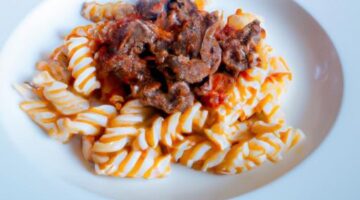 Fritovaný těstovinový plátek s hovězím