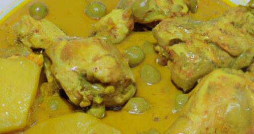 Dušená kuřecí kari s hráškem