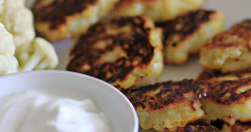 Květákové placičky s česnekovým dipem