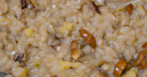 Risotto s vlašskými ořechy a houbami