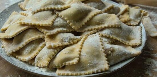 Sýrové ravioli se špenátem