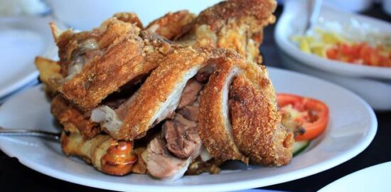 Křupavá vepřová pečeně se šťouchaným