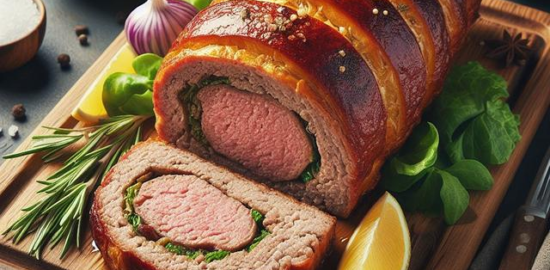 Roláda z masa s bylinkovou krustou