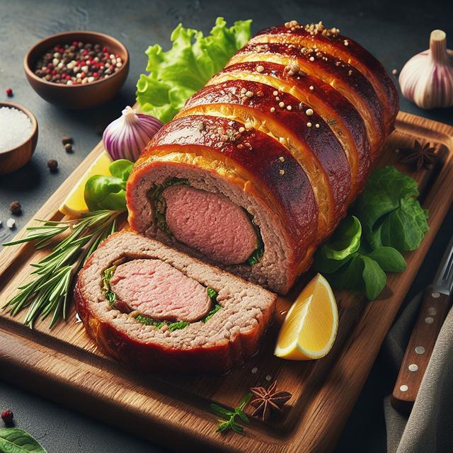 Roláda z masa s bylinkovou krustou