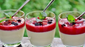 Panna cotta s lesními plody