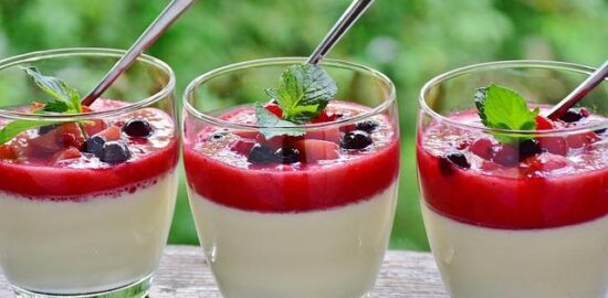 Panna cotta s lesními plody