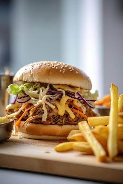 Pulled pork burger s coleslaw