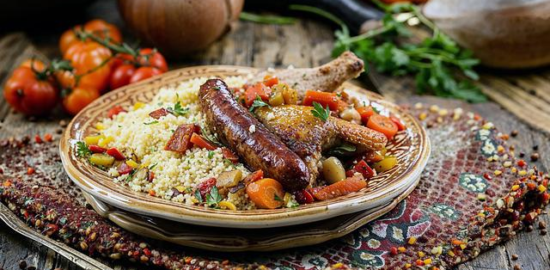 Kuskus s pečeným zeleným hráškem