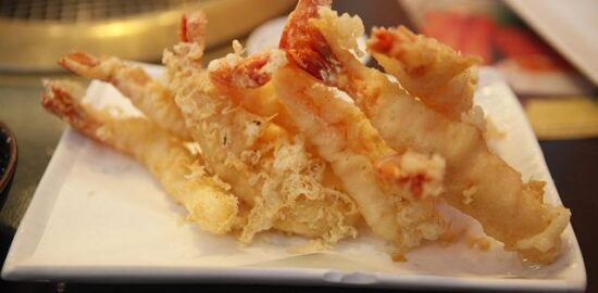 Tempura krevetek s rýží